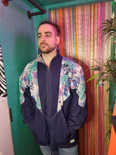 Load image into Gallery viewer, Patterned Navy Windbreaker