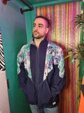 Load image into Gallery viewer, Patterned Navy Windbreaker