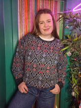 Load image into Gallery viewer, Grey Patterned Vintage Jumper