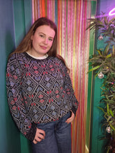 Load image into Gallery viewer, Grey Patterned Vintage Jumper