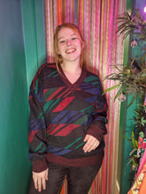 Load image into Gallery viewer, Red and Green V-Neck Jumper