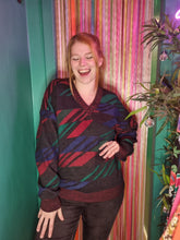 Load image into Gallery viewer, Red and Green V-Neck Jumper