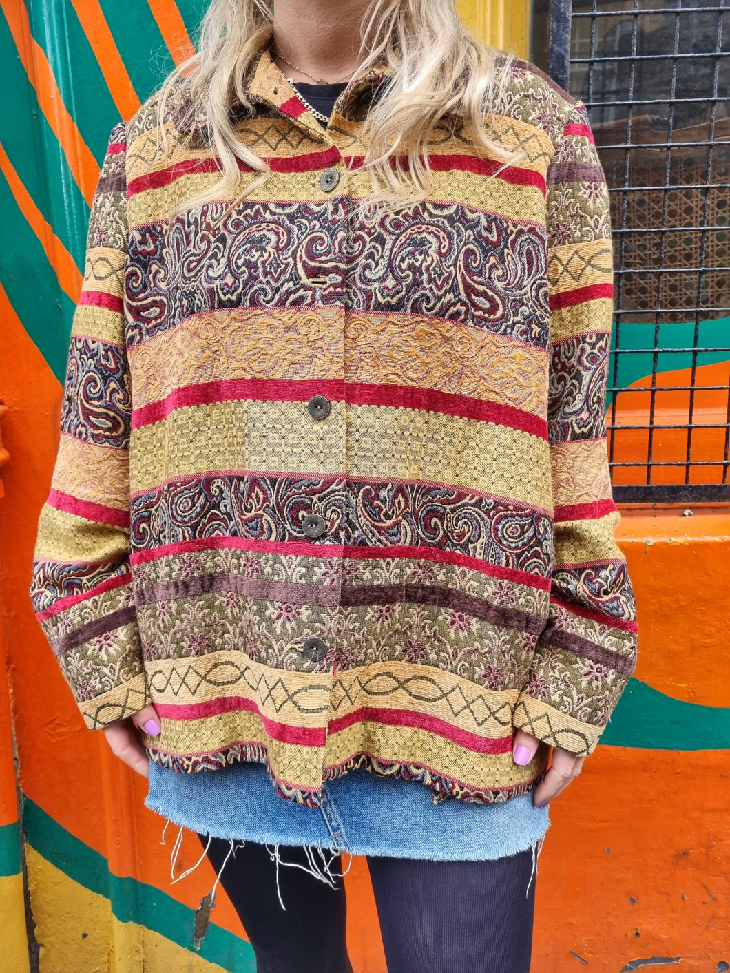 Red and Cream Tapestry Jacket