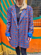 Load image into Gallery viewer, Blue and Red Tartan Blazer
