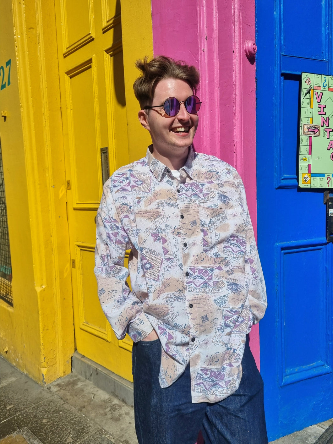 Pink & Cream Abstract Shirt