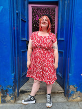 Load image into Gallery viewer, Red Floral Tea Dress
