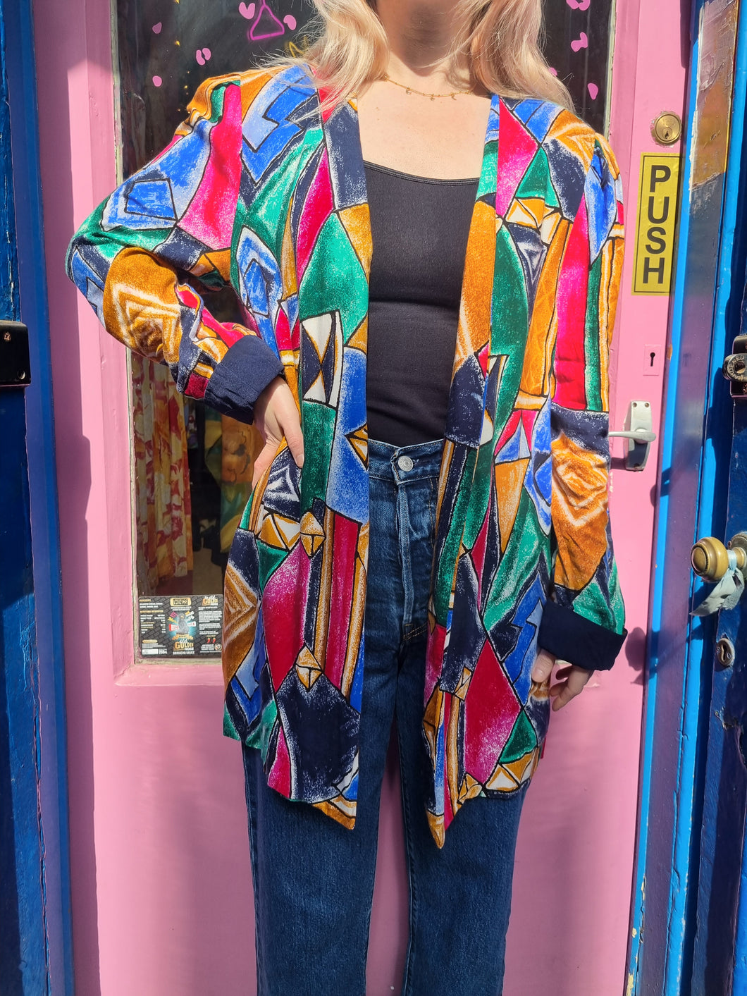 Multicolour Abstract Blazer Style Shirt