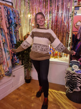 Load image into Gallery viewer, Brown and Cream Aztec Jumper
