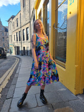 Load image into Gallery viewer, Purple and Turquoise Mixed Print Sleeveless Dress
